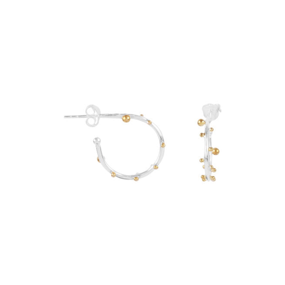 Lulu Bobble Small Hoops (Silver) - Lulu B Jewellery