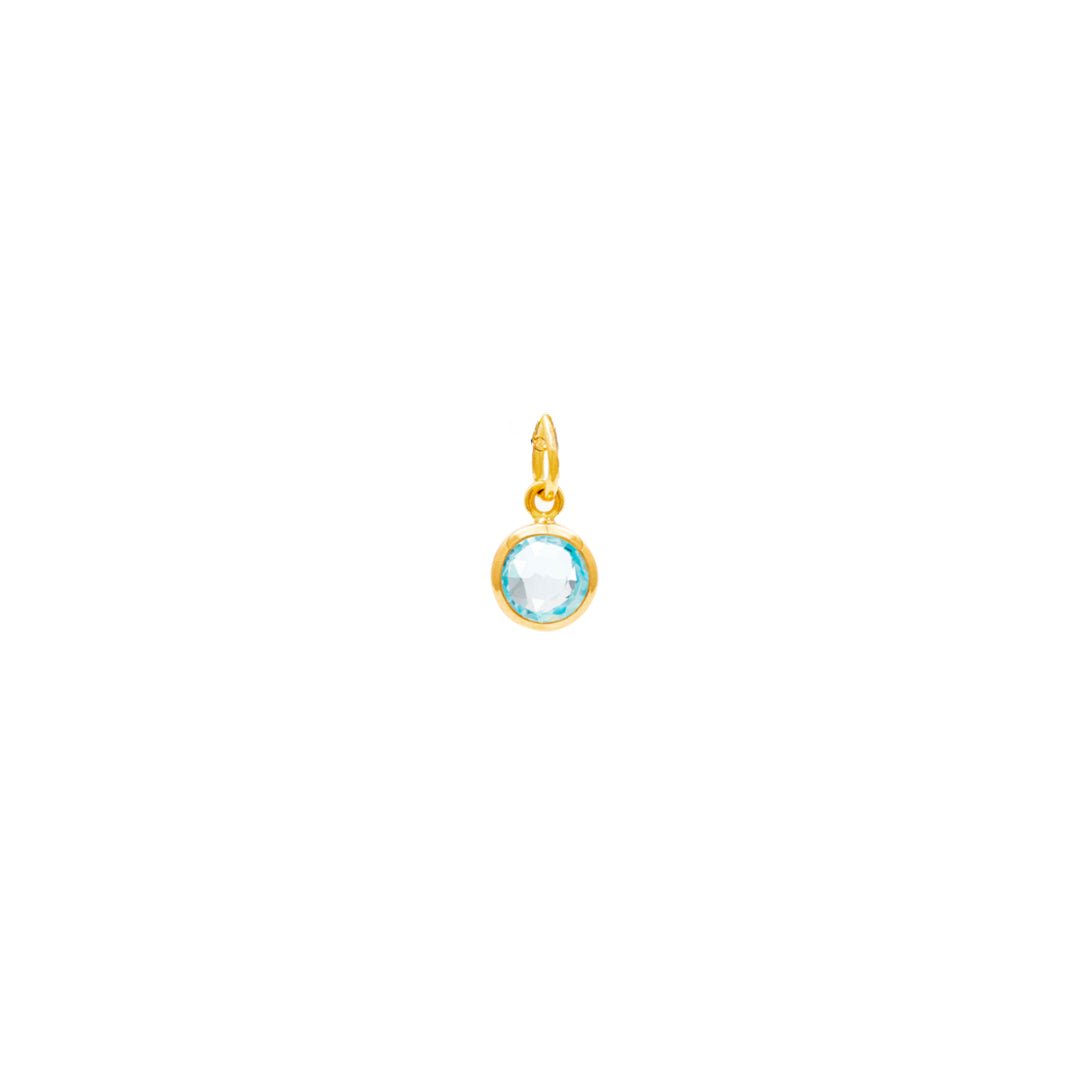 March Birthstone Gold Necklace - Blue Topaz (Charm sold with chain or individually) - Lulu B Jewellery