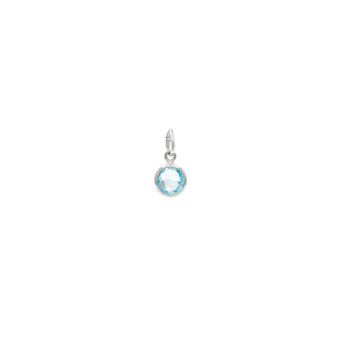 March Birthstone Silver Necklace - Blue Topaz (Charm sold with chain or individually) - Lulu B Jewellery