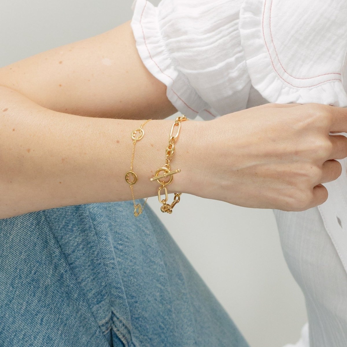 Marina T - Bar Gold Chain Bracelet - Siena - Lulu B Jewellery