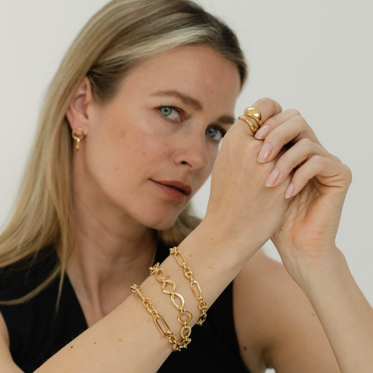 Marina T - Bar Gold Chain Bracelet - Siena - Lulu B Jewellery