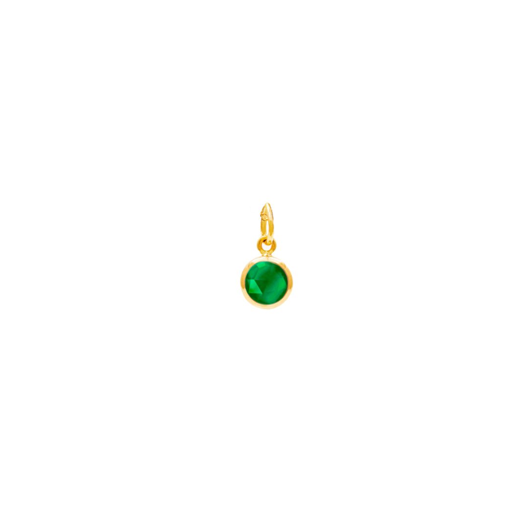 May Birthstone Gold Necklace - Emerald (Charm sold with chain or individually) - Lulu B Jewellery