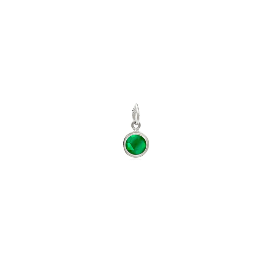 May Birthstone Silver Necklace - Emerald (Charm sold with chain or individually) - Lulu B Jewellery