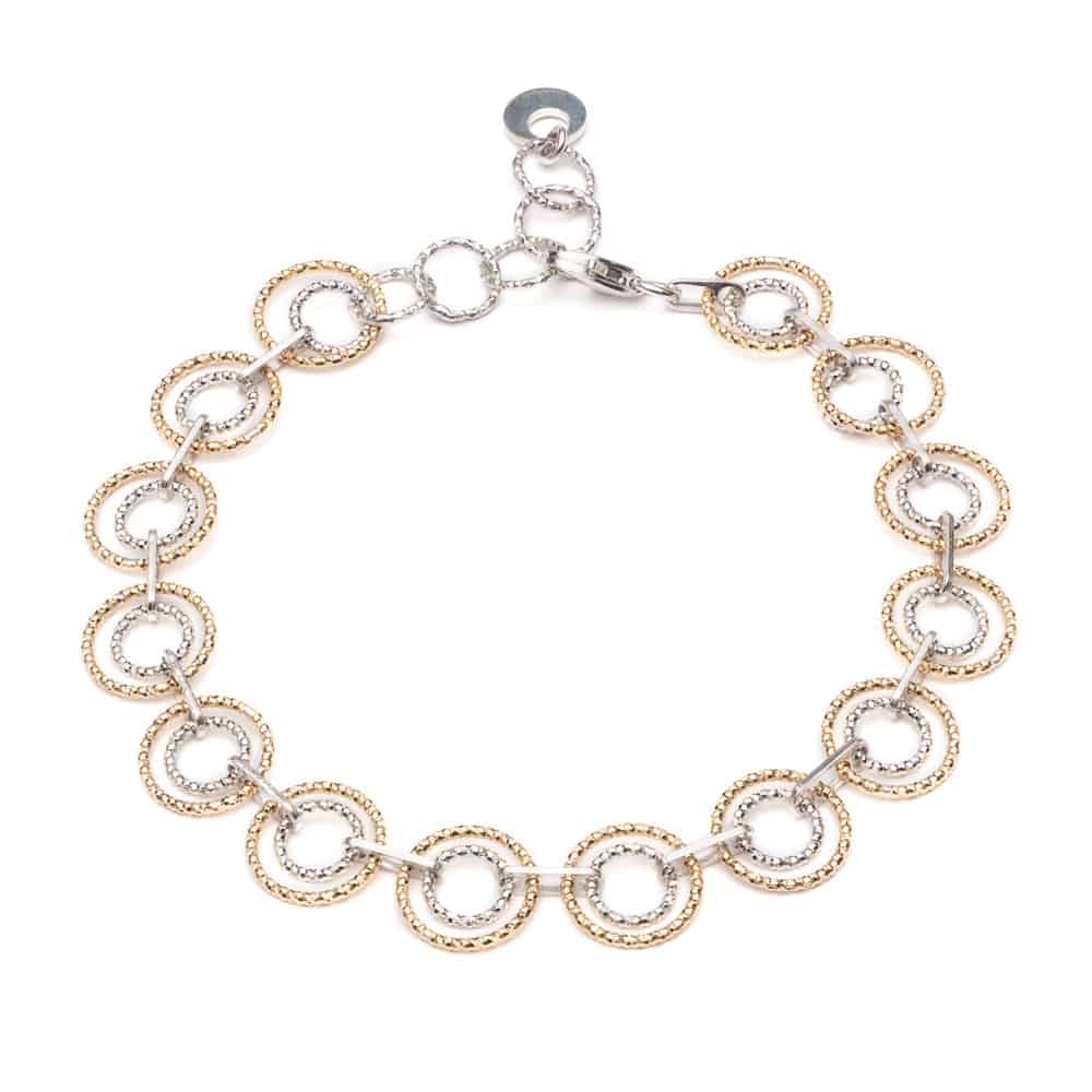 Mixed Metal Diamond Cut Chain Bracelet - Balfour - Lulu B Jewellery