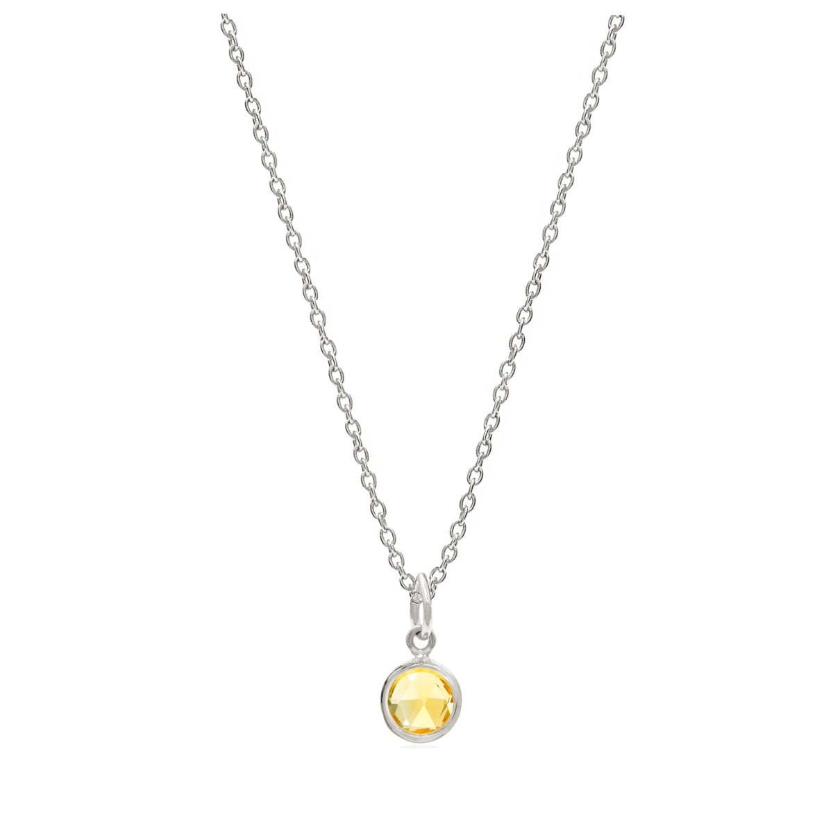 November Birthstone Silver Necklace - Citrine (Charm sold with chain or individually) - Lulu B Jewellery