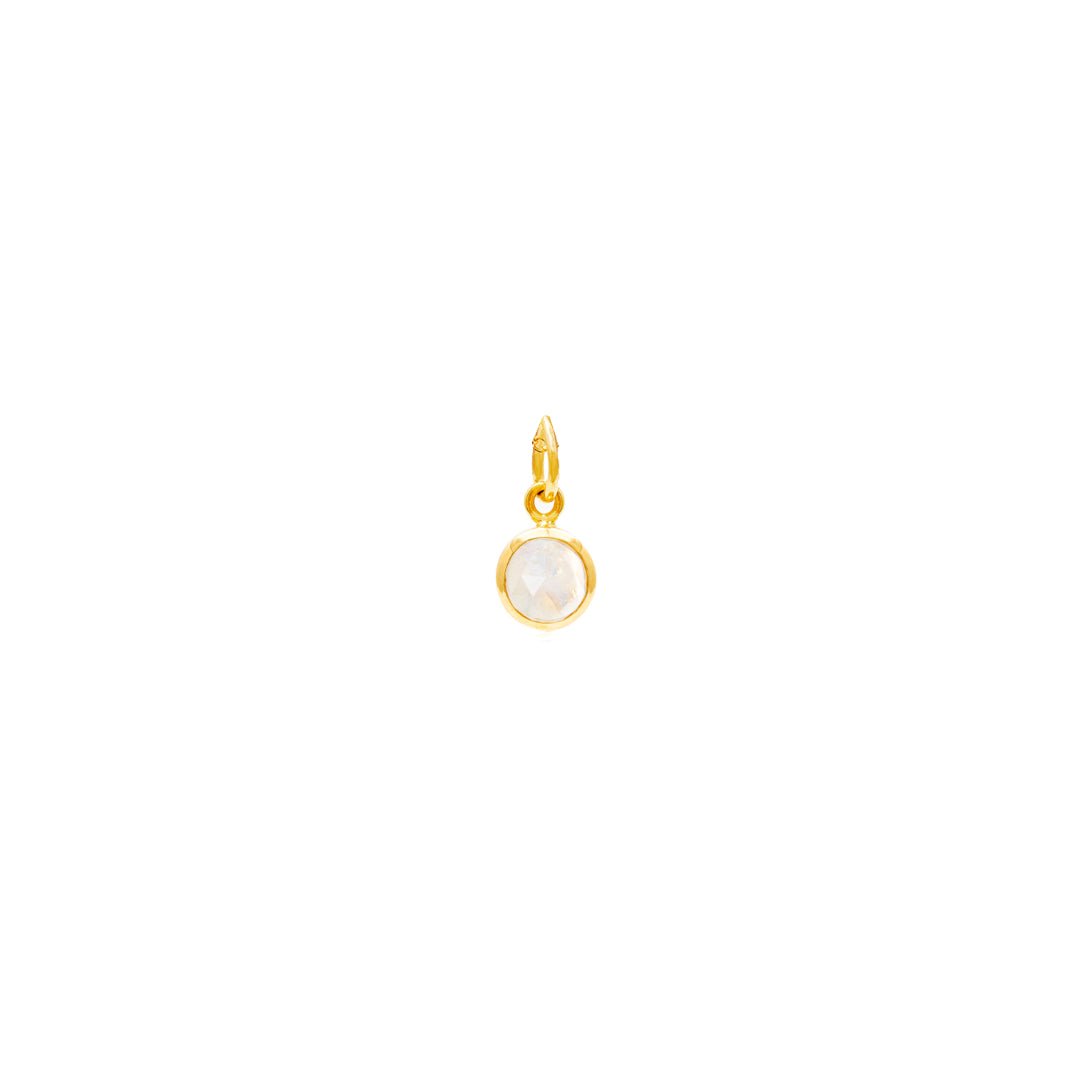 October Birthstone Gold Necklace - Moonstone (Charm sold with chain or individually) - Lulu B Jewellery