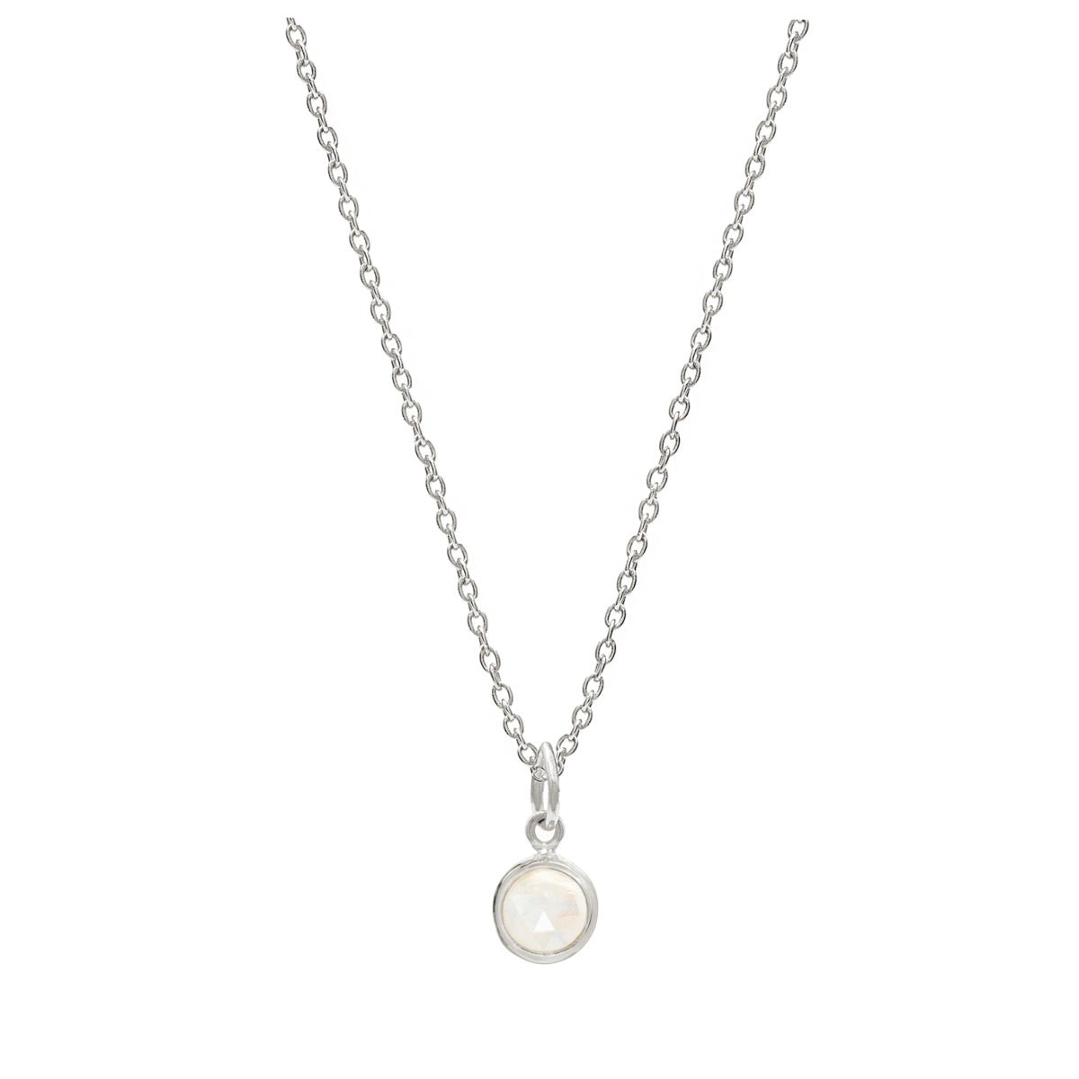 October Birthstone Silver Necklace - Moonstone (Charm sold with chain or individually) - Lulu B Jewellery