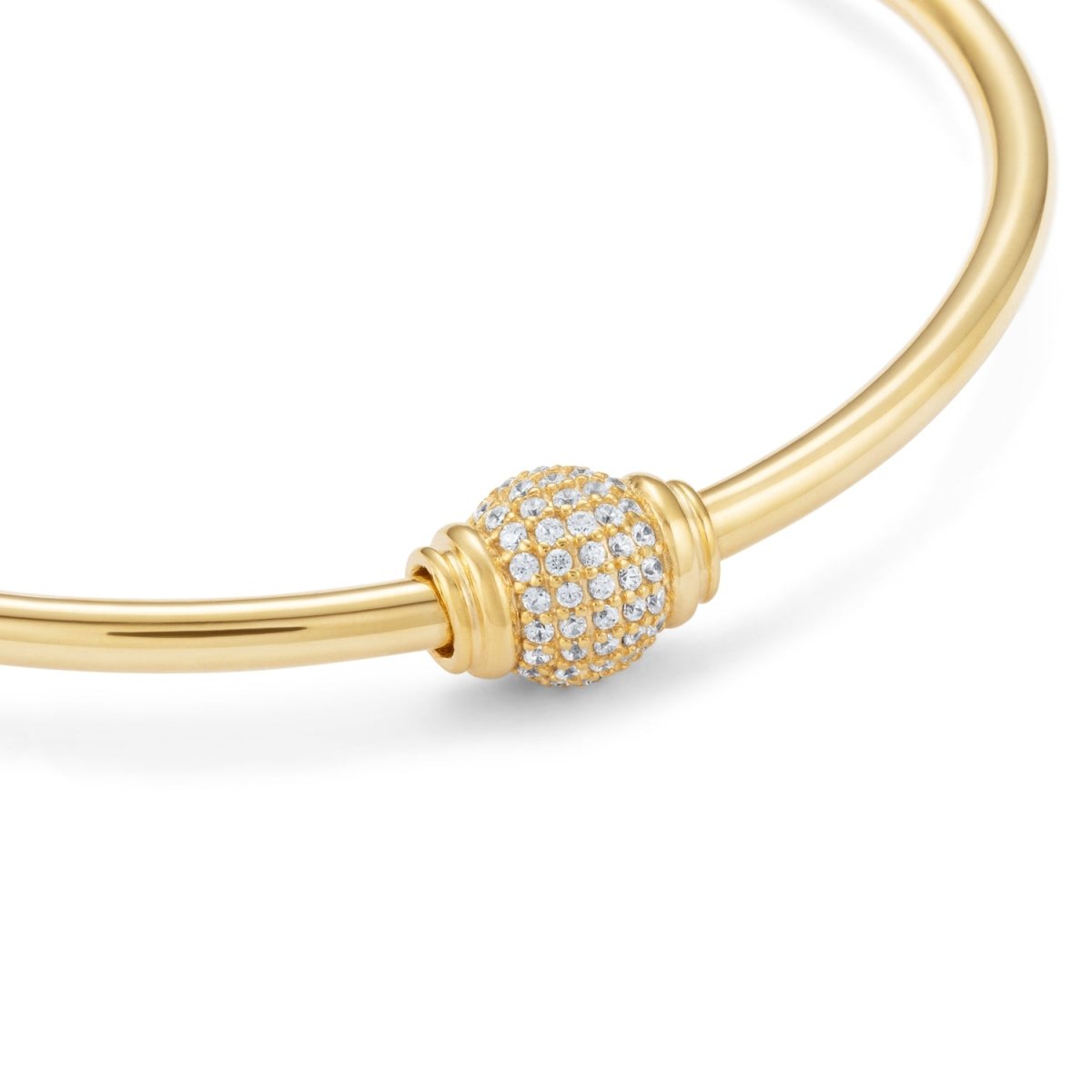 Pave Cuff Gold Bangle - Siena - Lulu B Jewellery