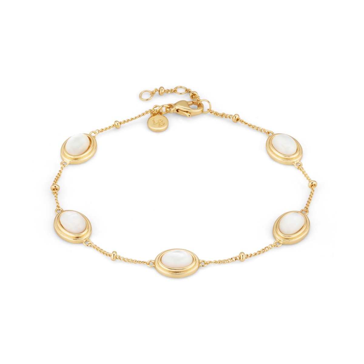 Pearl Gemstone Gold Bracelet - Lulu B London - Timeless Jewellery