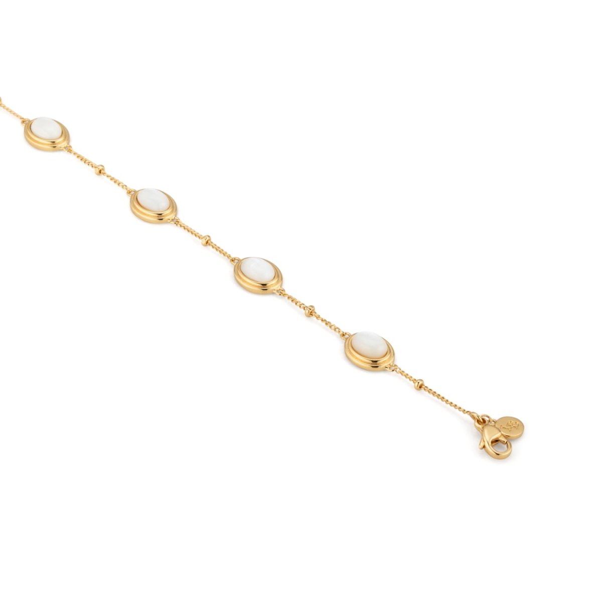 Pearl Gemstone Gold Bracelet - Lulu B London - Timeless Jewellery