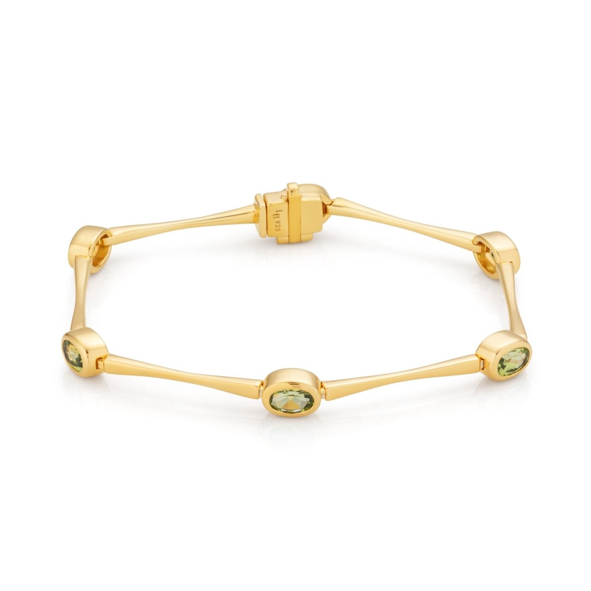 Peridot Gemstone Gold Bracelet - Lulu B Jewellery