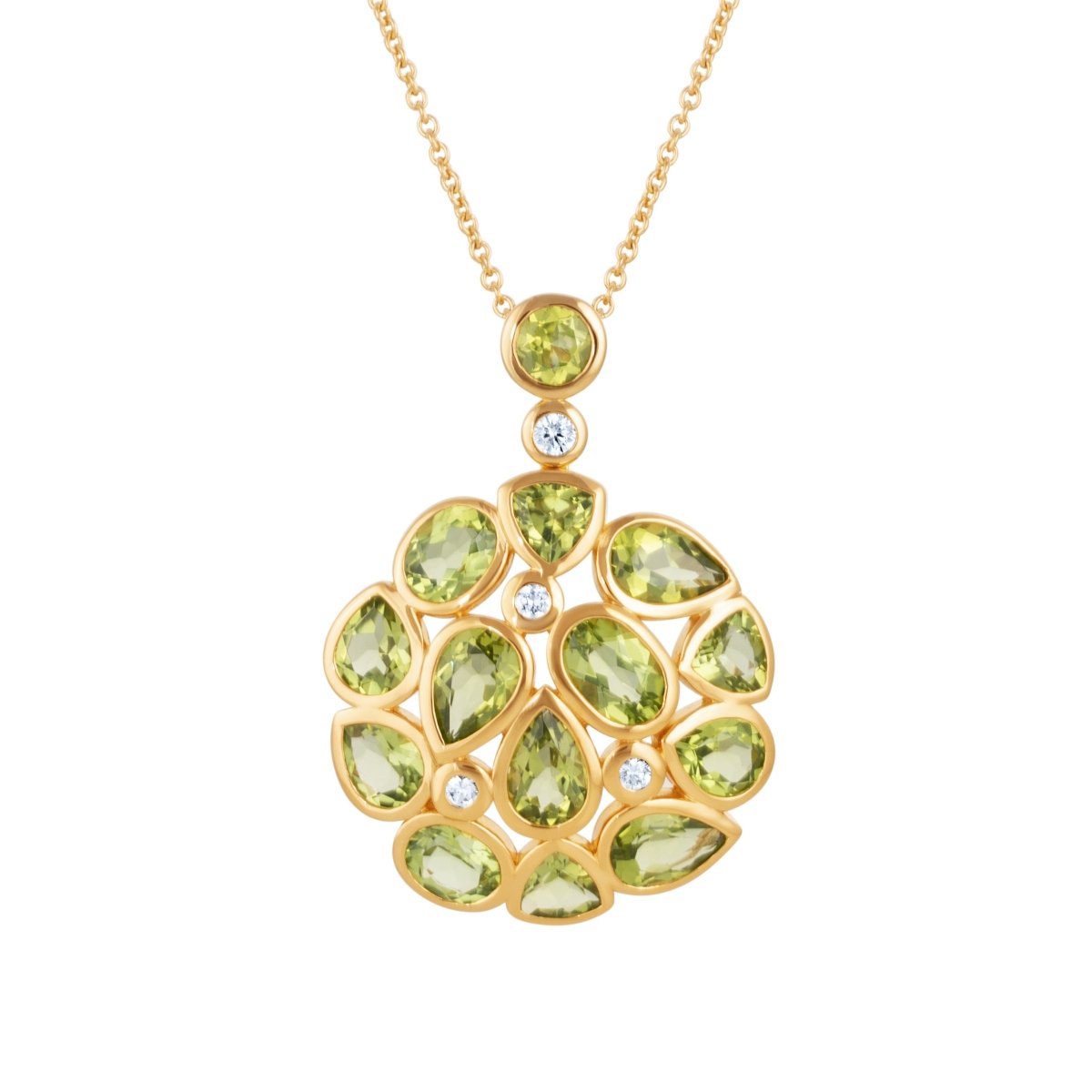 Peridot Statement Gold Pendant Necklace - Lulu B London - Timeless Jewellery
