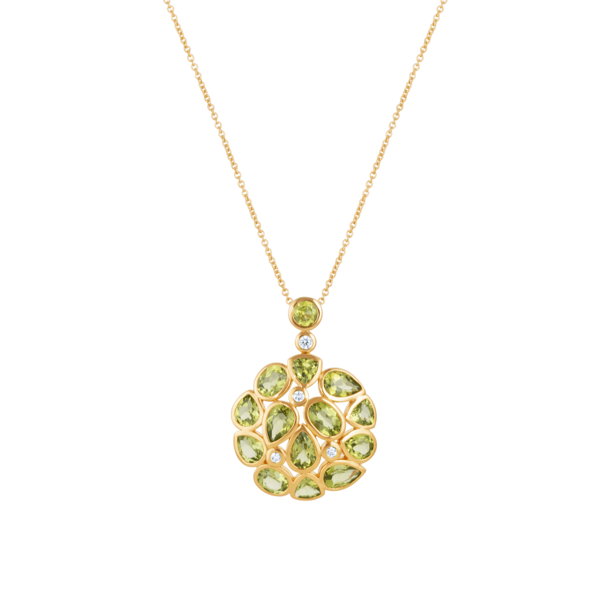 Peridot Statement Gold Pendant Necklace - Lulu B London - Timeless Jewellery
