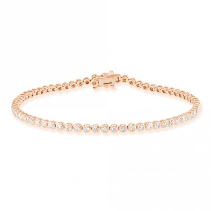 Rose Gold Tennis Bracelet with Cubic Zirconia - Lulu B Jewellery