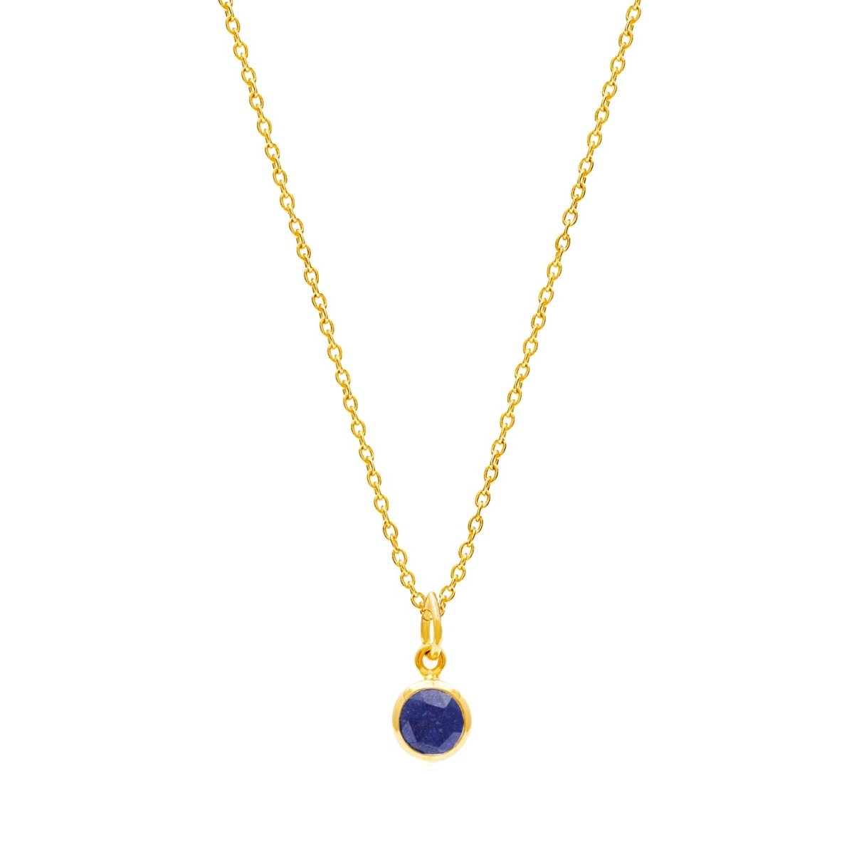 September Birthstone Gold Necklace - Lapis Lazuli (Charm sold with chain or individually) - Lulu B Jewellery