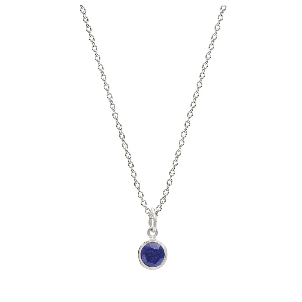 September Birthstone Silver Necklace - Lapis Lazuli (Charm sold with chain or individually) - Lulu B Jewellery