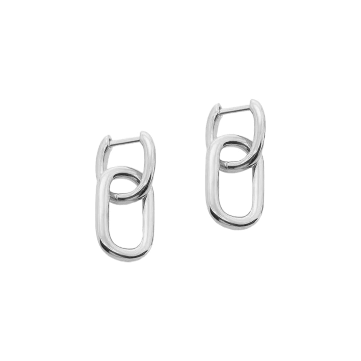 Silver Chain Hoop Earrings - Oxford - Lulu B Jewellery