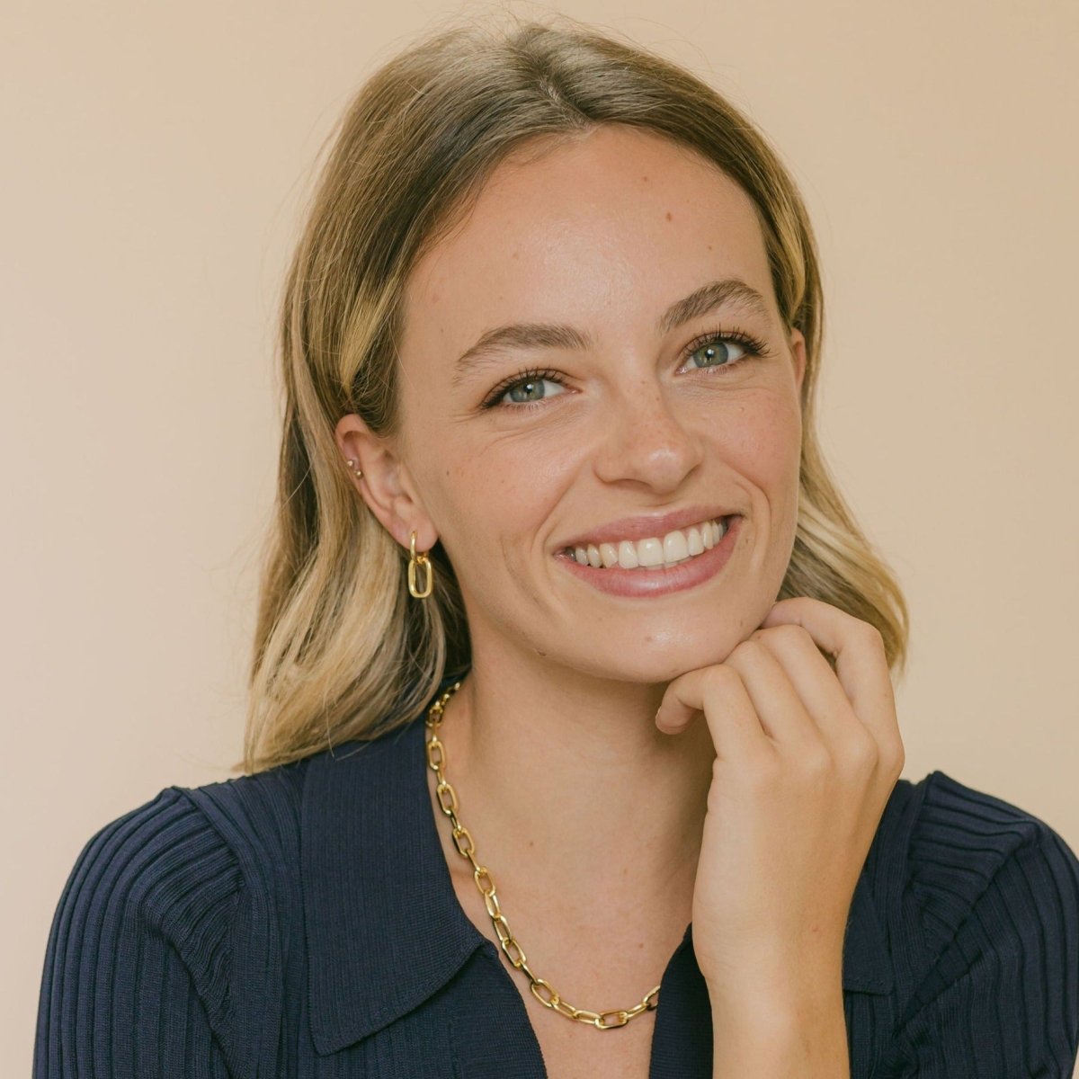 Silver Chain Hoop Earrings - Oxford - Lulu B Jewellery