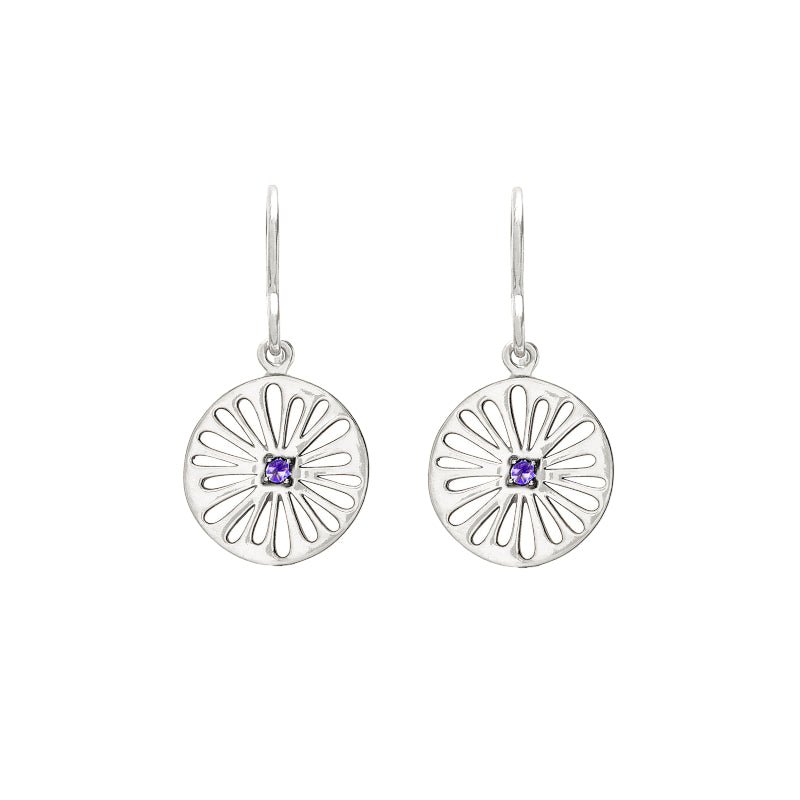 Silver Drop Earrings with Iolite - Imogen - Lulu B Jewellery