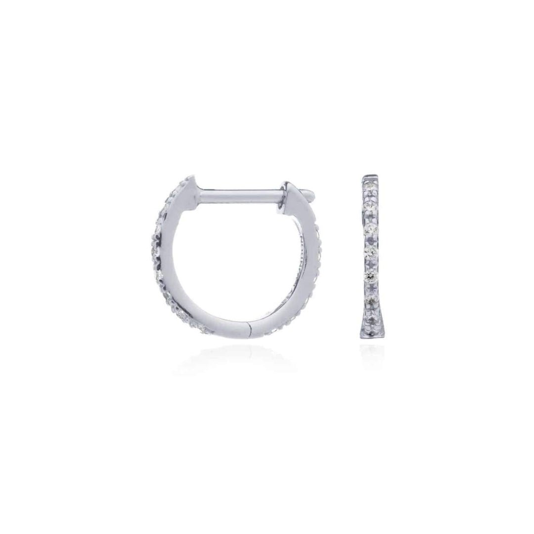 Silver Hoop Earrings with Cubic Zirconia - Berkeley - Lulu B Jewellery