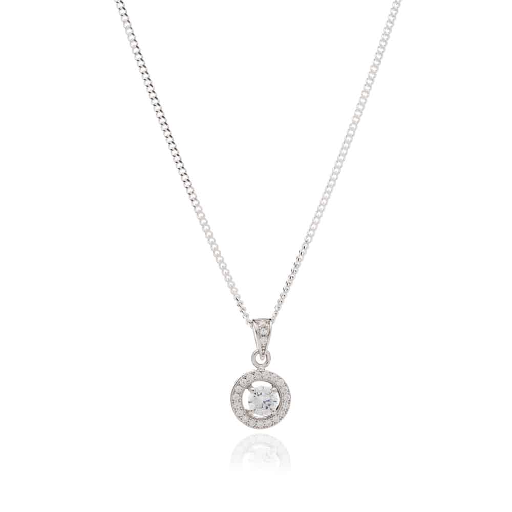 Silver Necklace with Cubic Zirconia - Clifton - Lulu B Jewellery