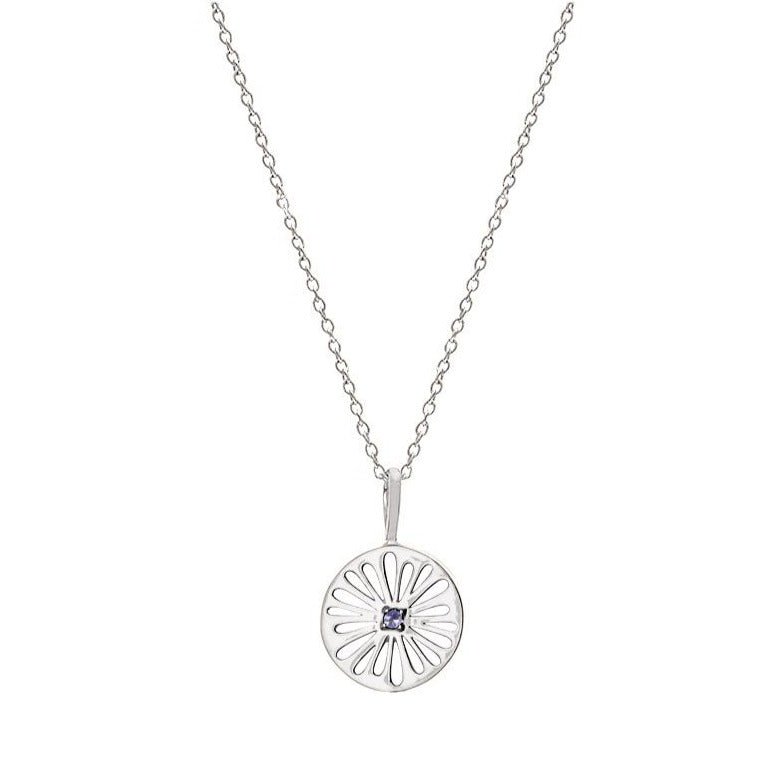 Silver Pendant Necklace with Iolite - Imogen - Lulu B Jewellery