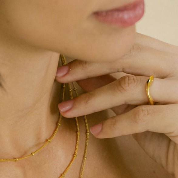 Small Gold Wave Ring - Lulu B Jewellery