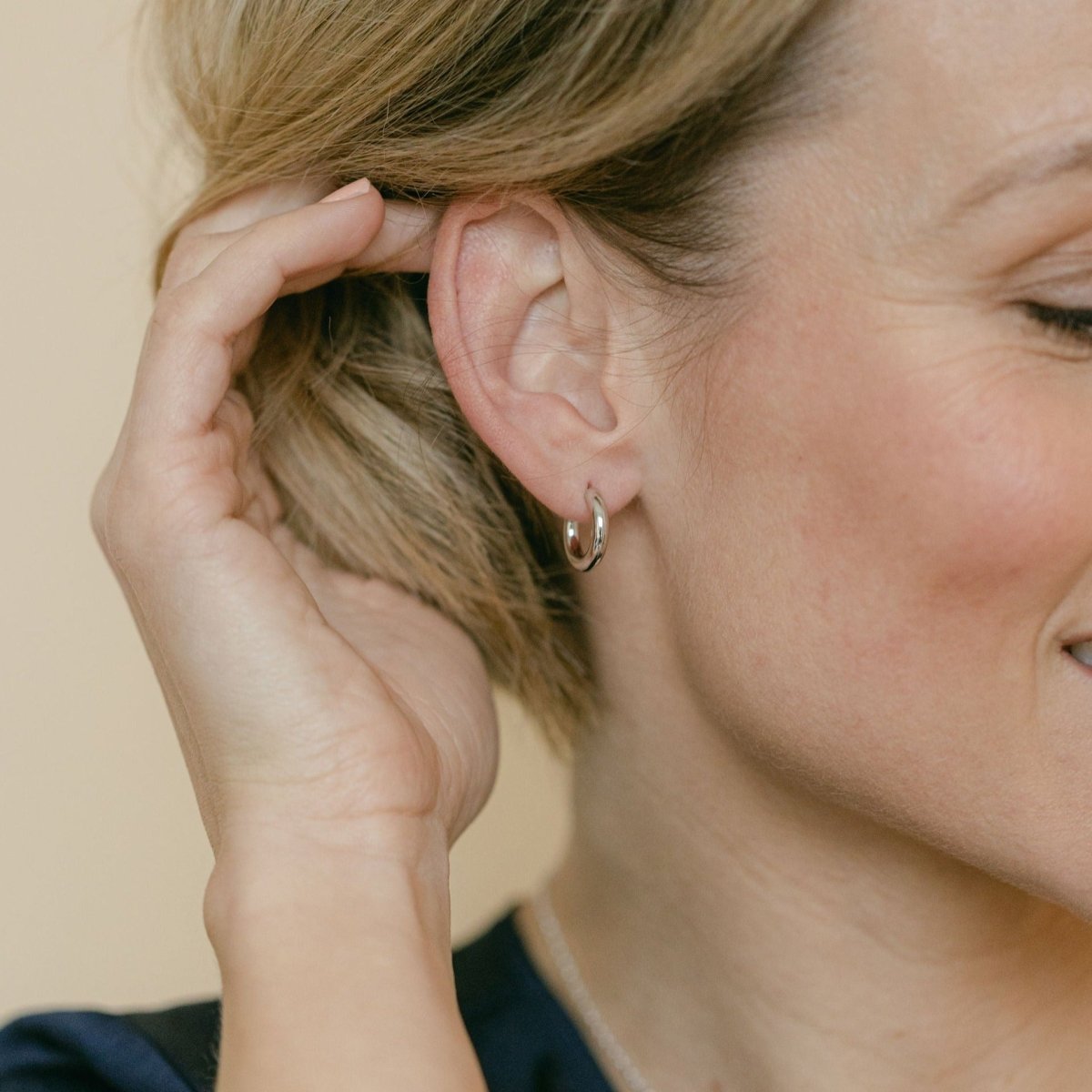 Small Silver Hoop Earrings - Tori - Lulu B Jewellery