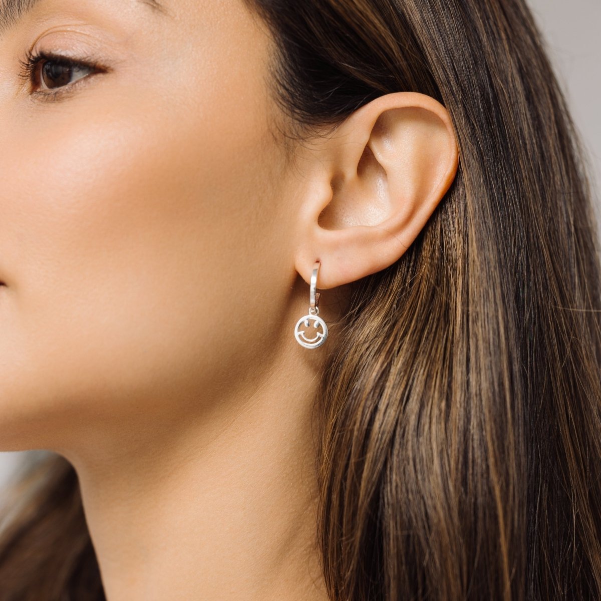 Smile Silver Hoop Earrings - Lulu B London - Timeless Jewellery