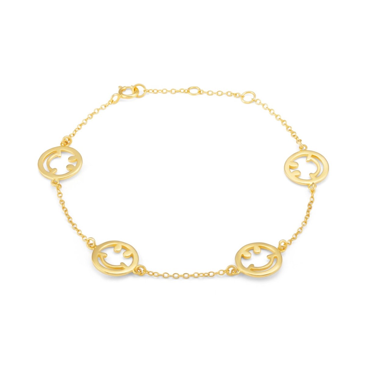 Smiley Gold Chain Bracelet - Lulu B Jewellery