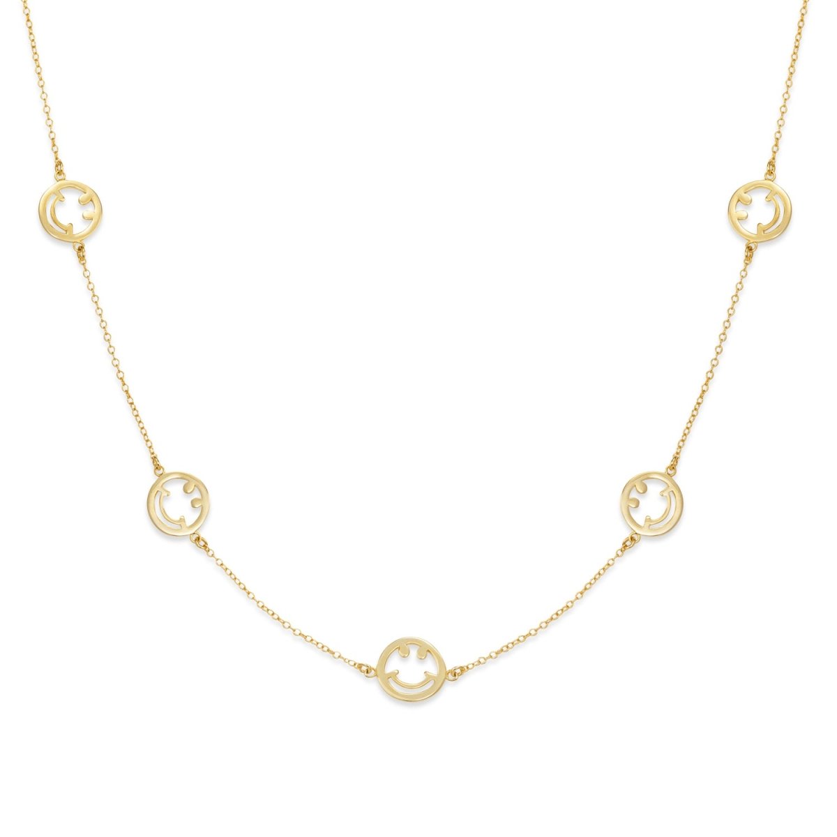 Smiley Gold Chain Necklace - Lulu B Jewellery