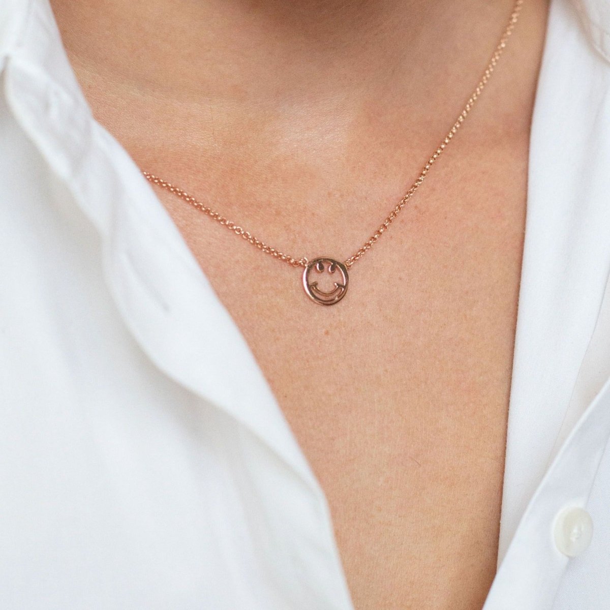 Smiley Rose Gold Necklace - Lulu B Jewellery