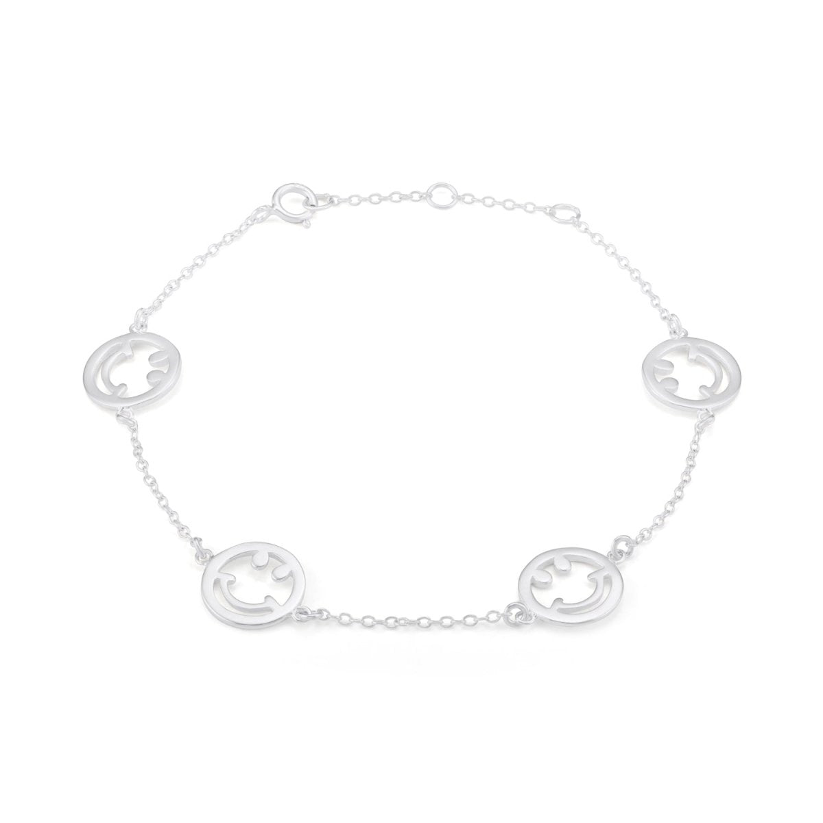 Smiley Silver Chain Bracelet - Lulu B Jewellery