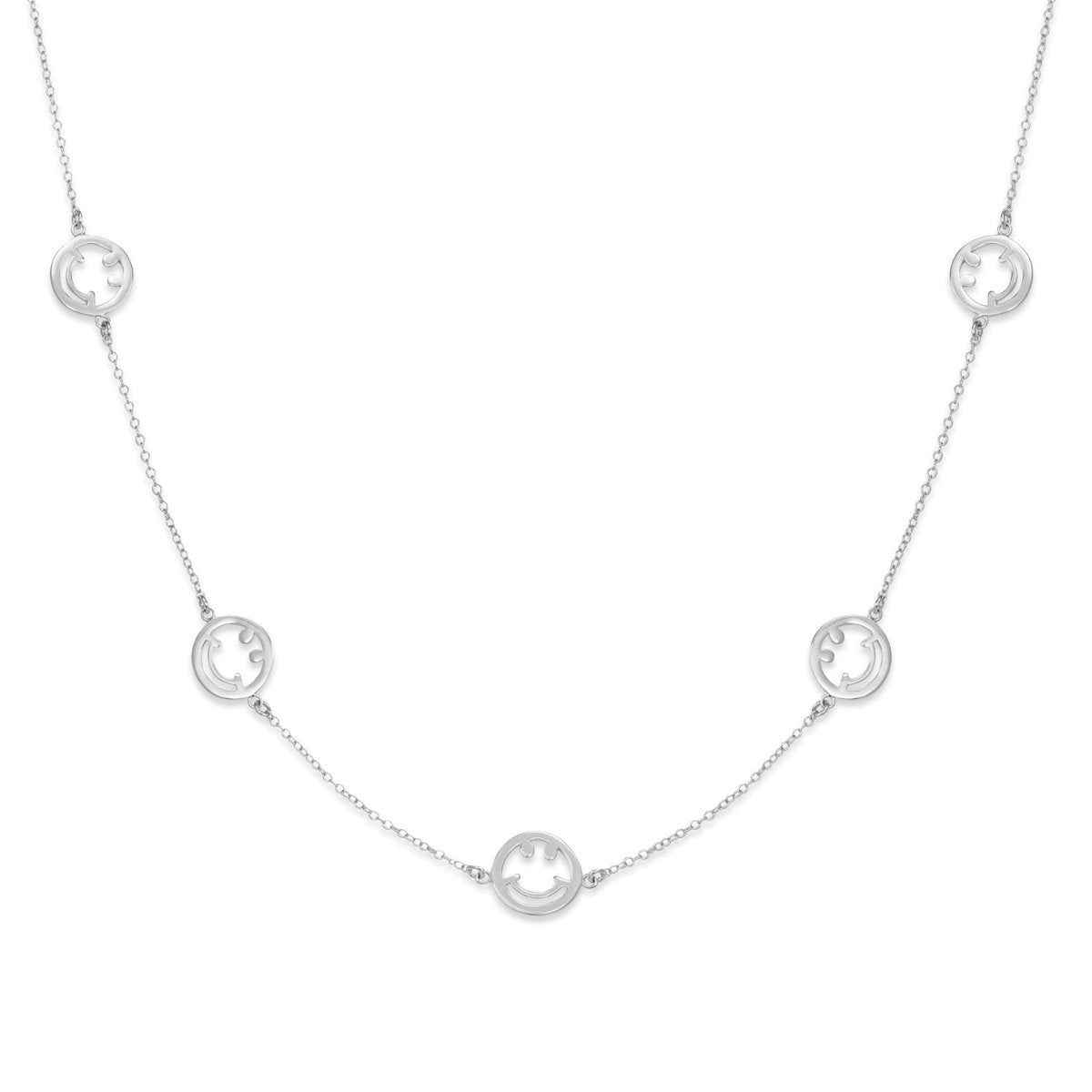 Smiley Silver Chain Necklace - Lulu B Jewellery