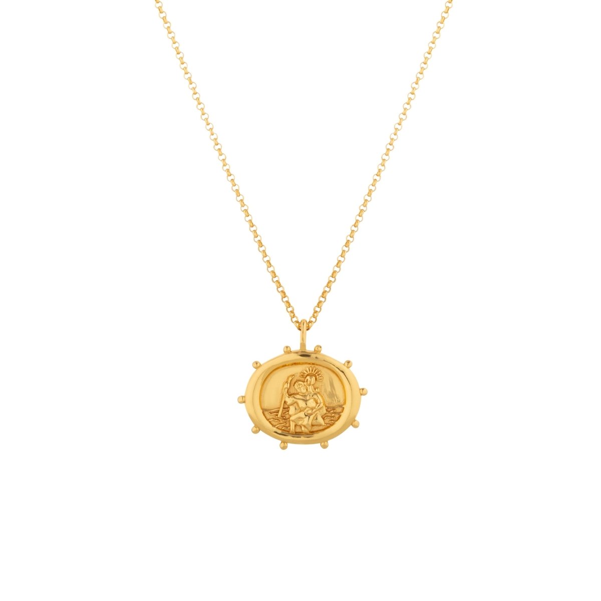 St. Christopher Talisman Gold Necklace - Lulu B Jewellery