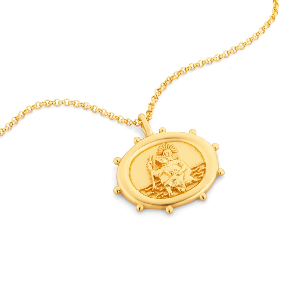 St. Christopher Talisman Gold Necklace - Lulu B Jewellery