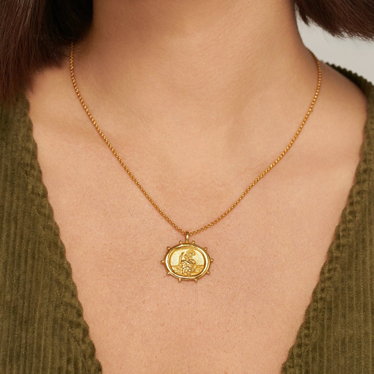 St. Christopher Talisman Gold Necklace - Lulu B Jewellery