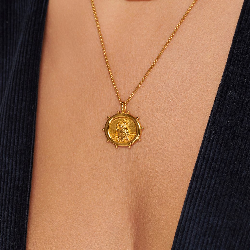 St. Christopher Talisman Gold Necklace - Lulu B Jewellery