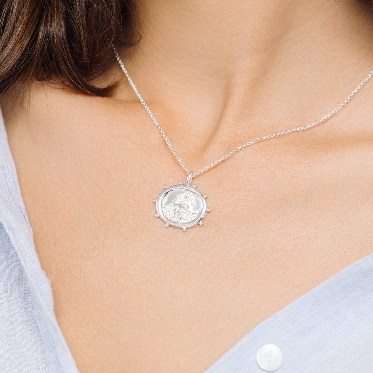 St. Christopher Talisman Silver Necklace - Lulu B London - Timeless Jewellery