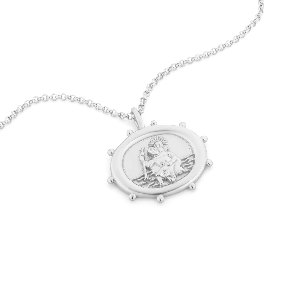 St. Christopher Talisman Silver Necklace - Lulu B Jewellery