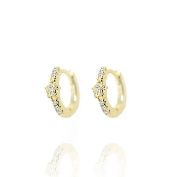 Star Gold Hoop Earrings with Cubic Zirconia - Berkeley - Lulu B Jewellery