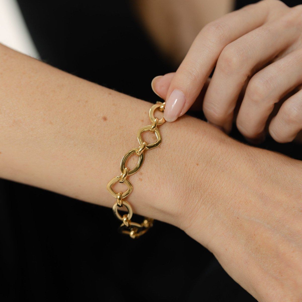 Statement Chain Link Gold Bracelet - Siena - Lulu B Jewellery