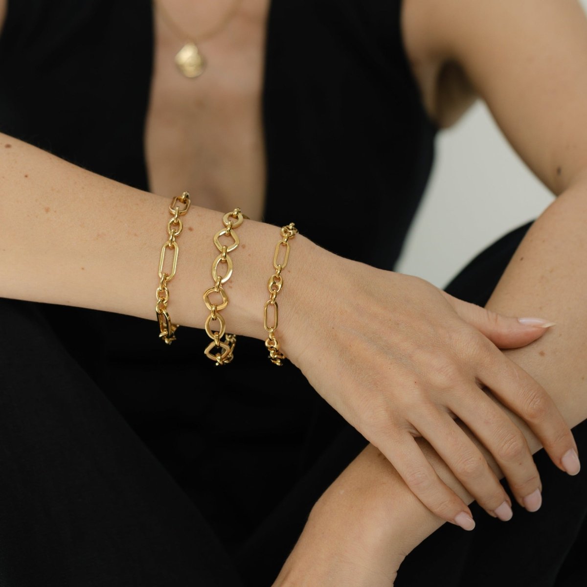 Statement Chain Link Gold Bracelet - Siena - Lulu B Jewellery