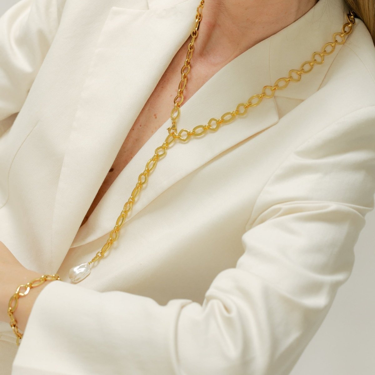 Statement Chain Link Gold Necklace - Siena - Lulu B Jewellery