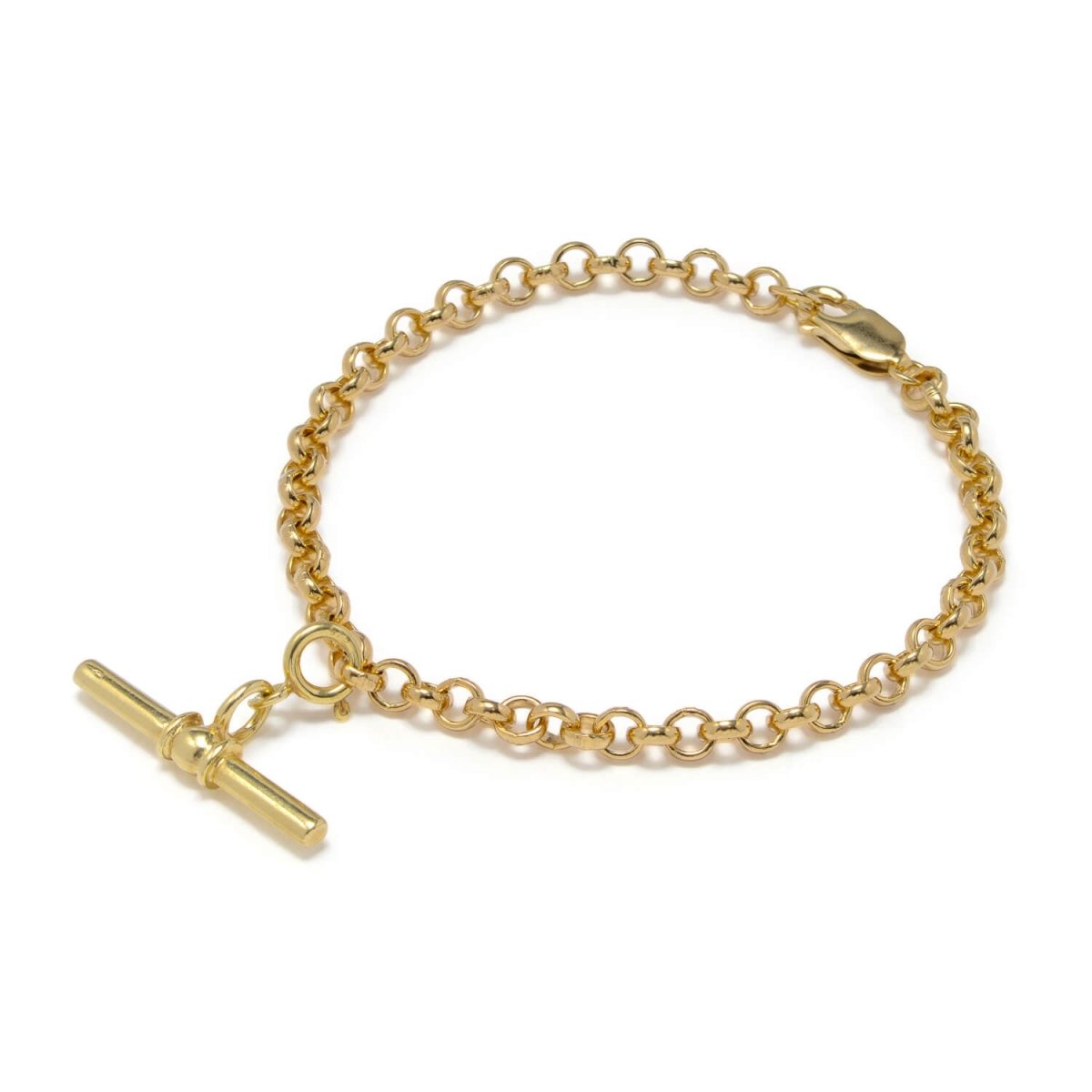 T - Bar Gold Belcher Chain Bracelet - Lulu B Jewellery