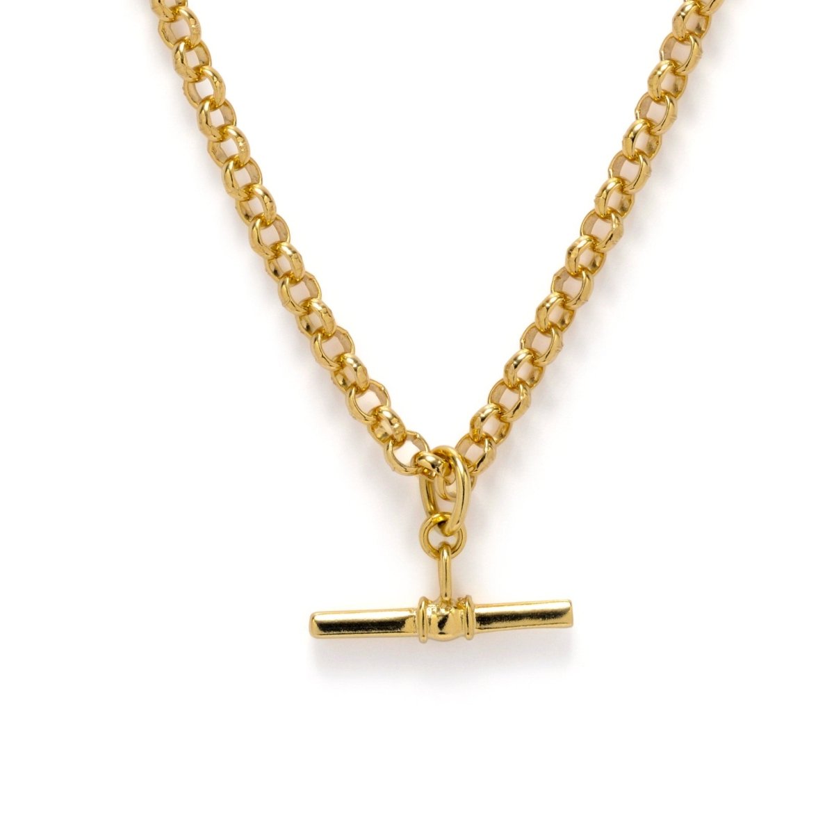 T - Bar Gold Belcher Chain Necklace - Lulu B Jewellery