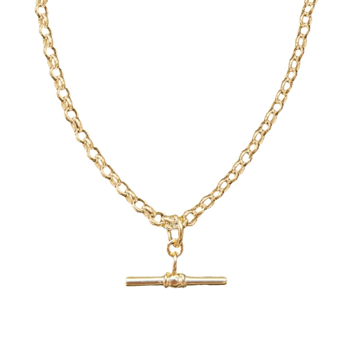 T - Bar Gold Belcher Chain Necklace - Lulu B Jewellery