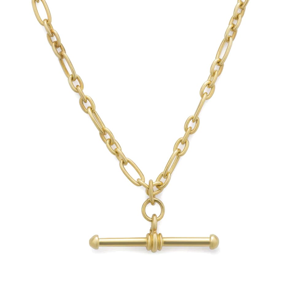 T - Bar Gold Chain Necklace - Fine Fetter - Lulu B Jewellery