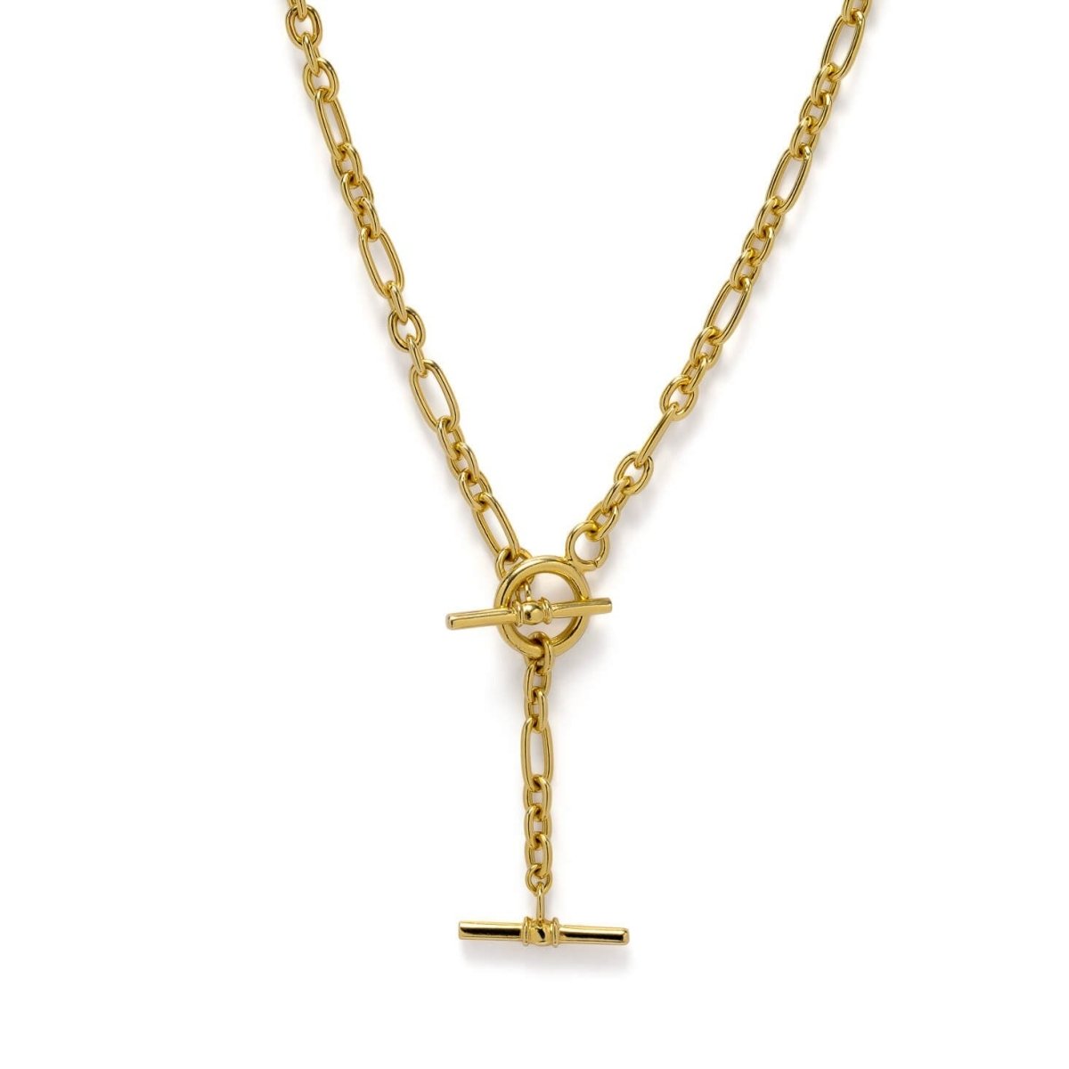 T - Bar Gold Lariat Chain Necklace - Lulu B Jewellery