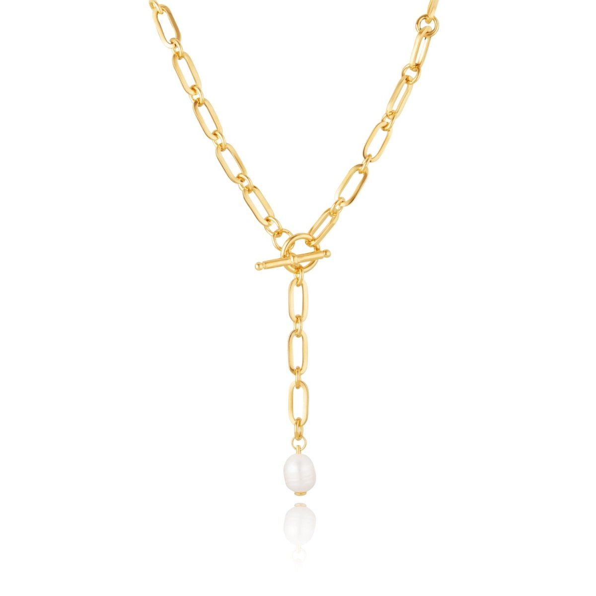 T - Bar Pearl Lariat Chain Necklace - Lulu B London - Timeless Jewellery